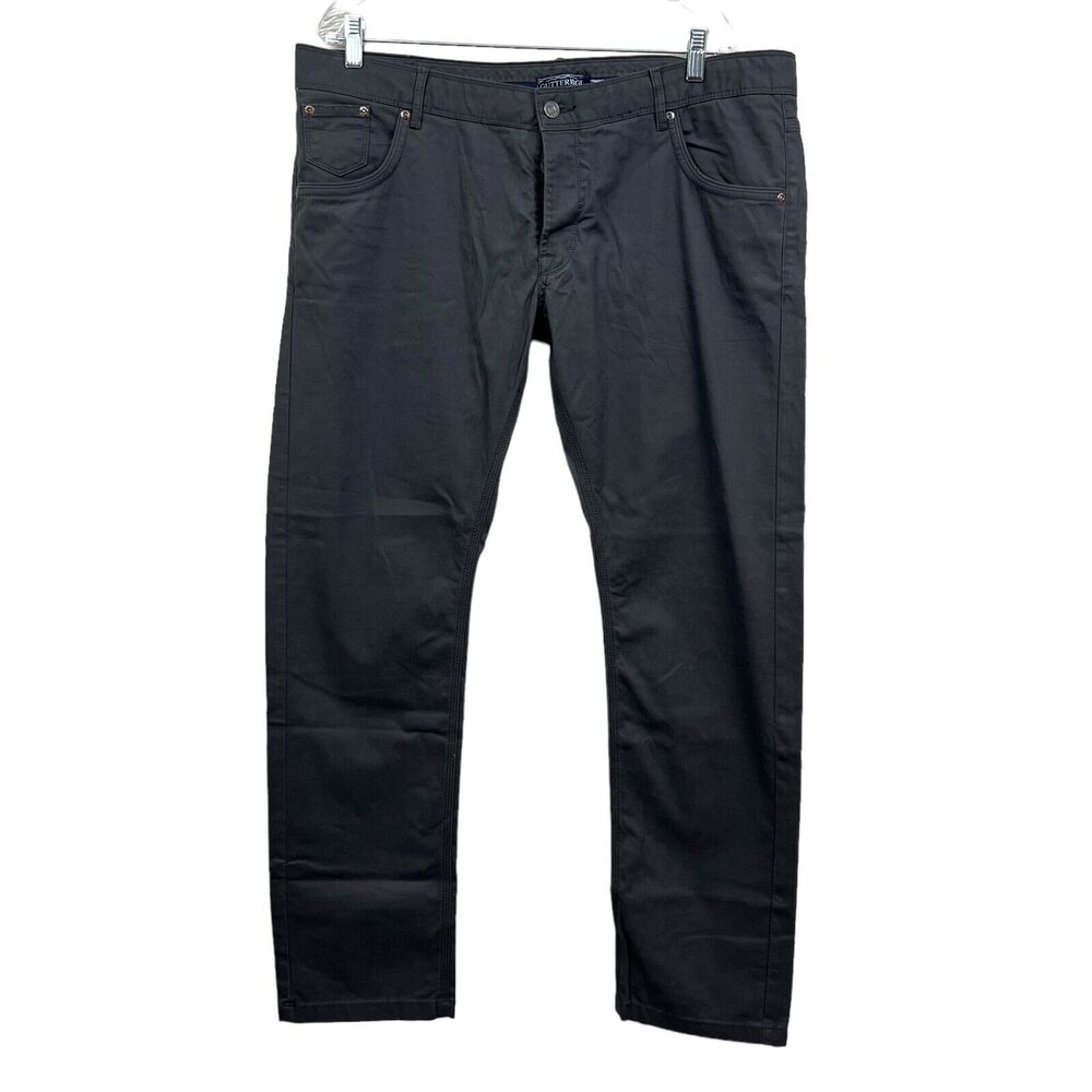 Gutteridge Mens Chino Pants Slim Fit Straight Button Fly Asphalt Gray Size 54*